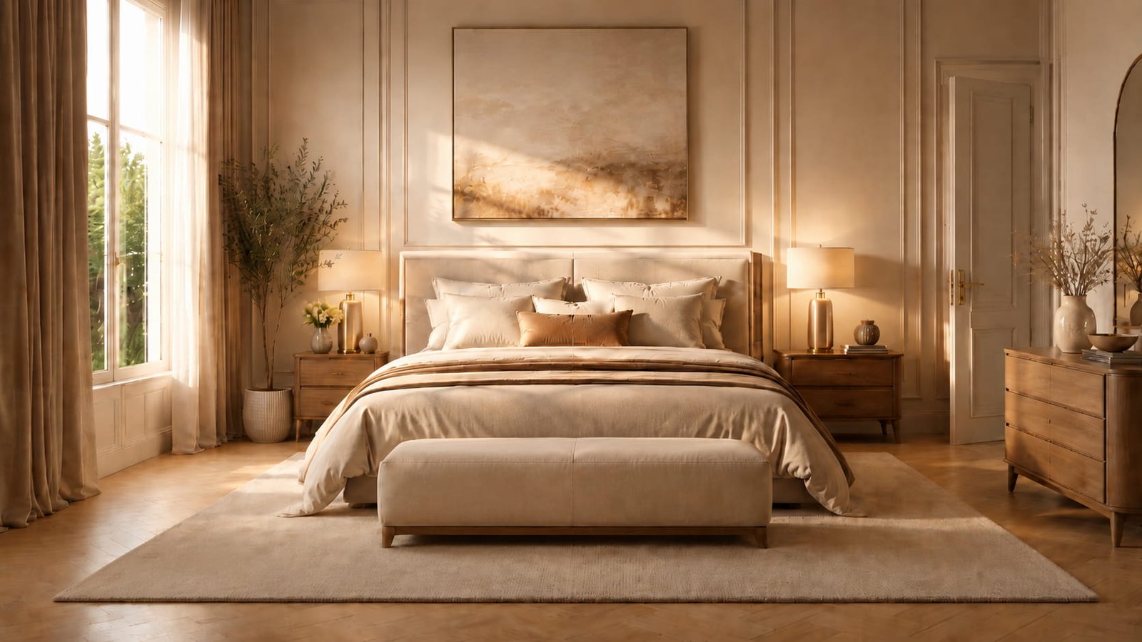 Elegant bedroom furnished by John's Bedrooms